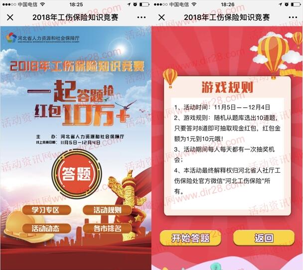河北工傷保險(xiǎn)知識(shí)競賽抽總額10萬元微信紅包獎(jiǎng)勵(lì) 附答案